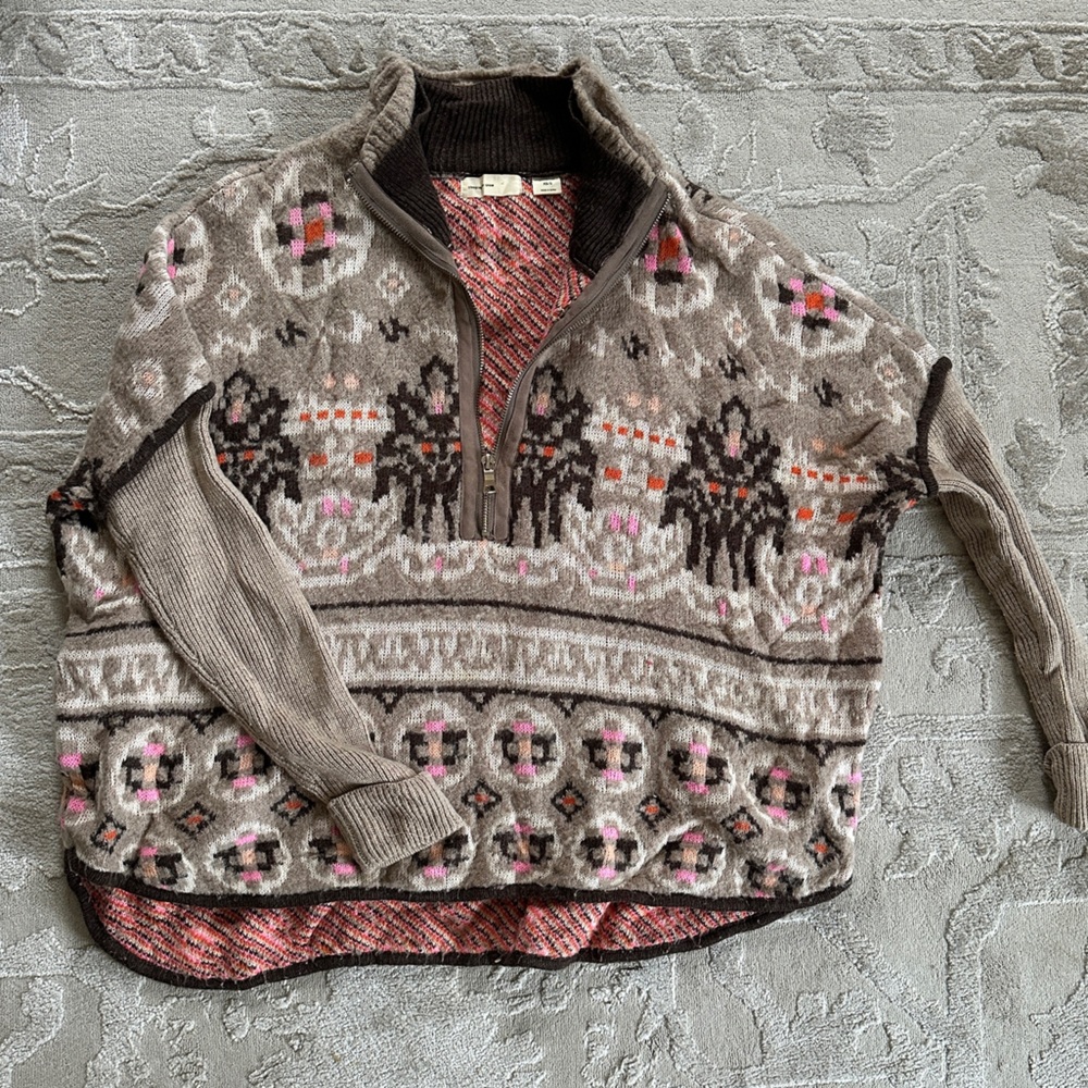 Zip-Up Collared Sweater